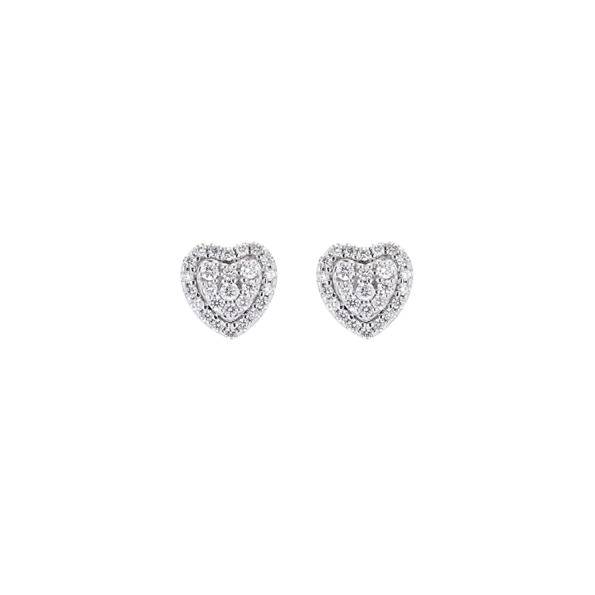 Orecchini cuore con diamanti