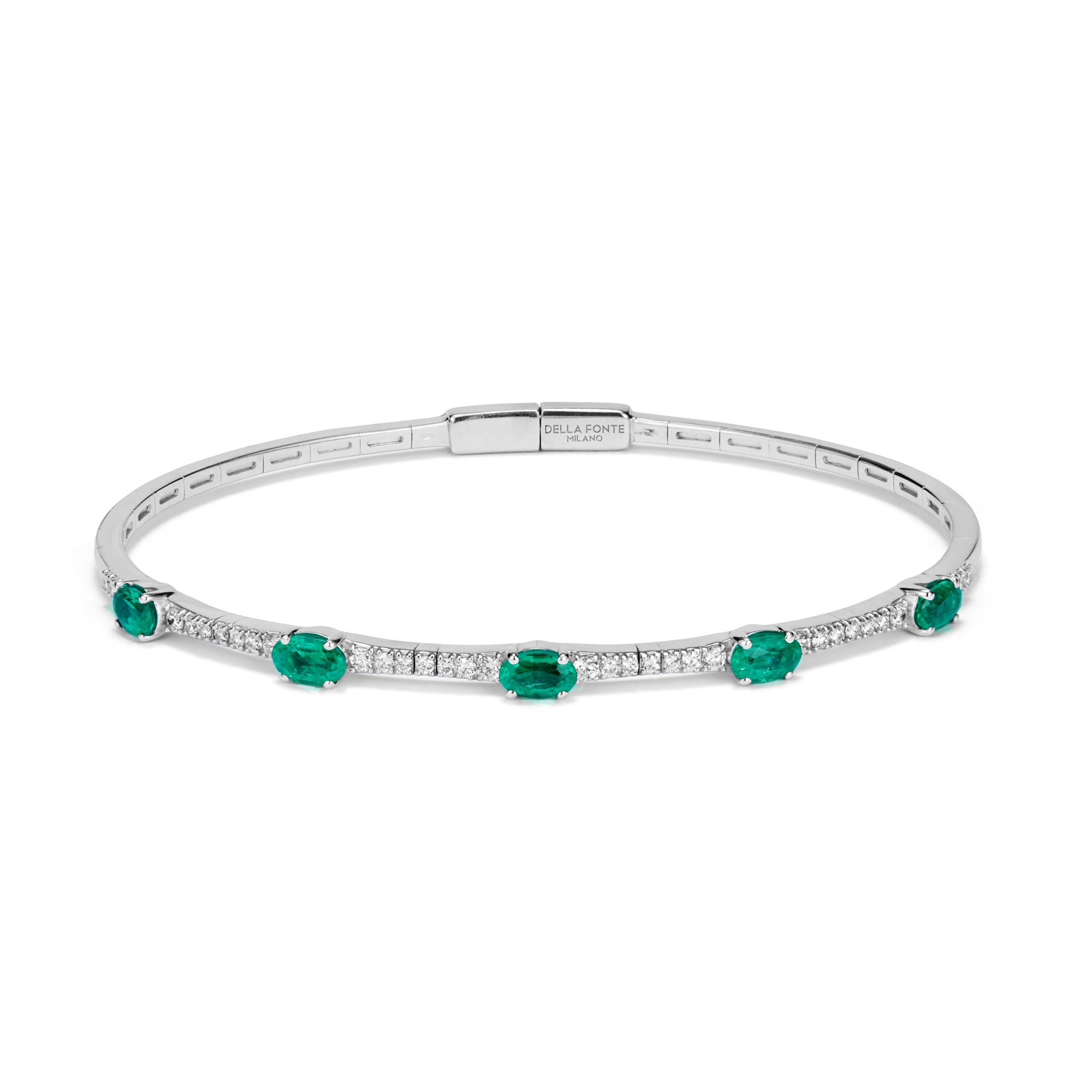 BRACCIALE FLEX CON SMERALDI  E DIAMANTI - BARBERO & RICCI